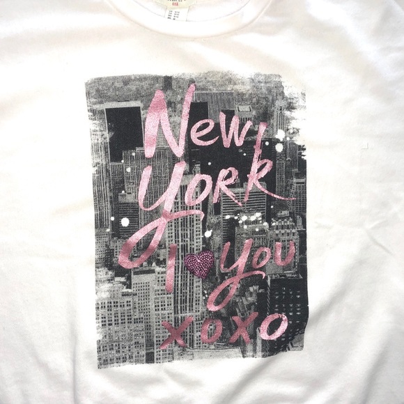 Forever 21 Girls Ivory NY ❤️Sweatshirt Size 9-10 - Picture 4 of 7